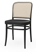 811 Chair by Ton, Frame and Seat Finish: B123 Beech Stained Black Grain, Back Finish: Natural Cane. Supplied KD